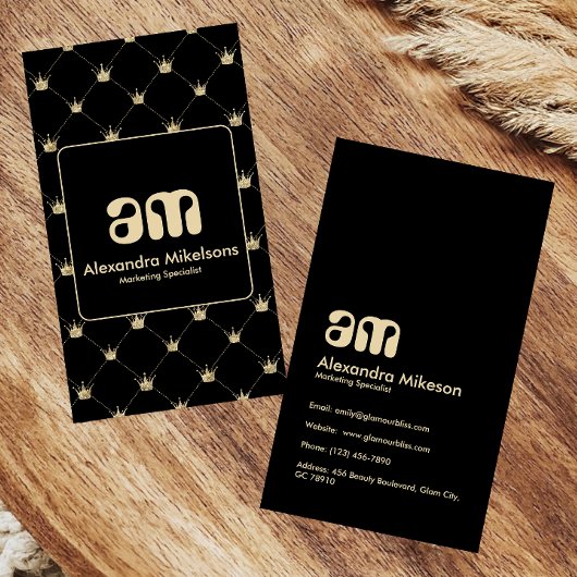 Classy Black Gold Pattern Luxury Style Visitekaartje