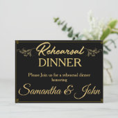  Classy Black Gold-repetitie Invitat Kaart (Staand voorkant)