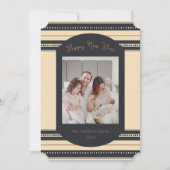 Classy Black Gold Script Nieuwjaarskaart Kaart (Voorkant)