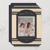 Classy Black Gold Script Nieuwjaarskaart Kaart (Voorkant / Achterkant)