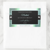 Classy Black Ice Blue Brilliants Productlabel Rechthoekige Sticker (Tas)