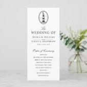 Classy Black Lighthouse Wedding Program Programmakaart (Staand voorkant)