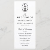Classy Black Lighthouse Wedding Program Programmakaart (Voorkant)