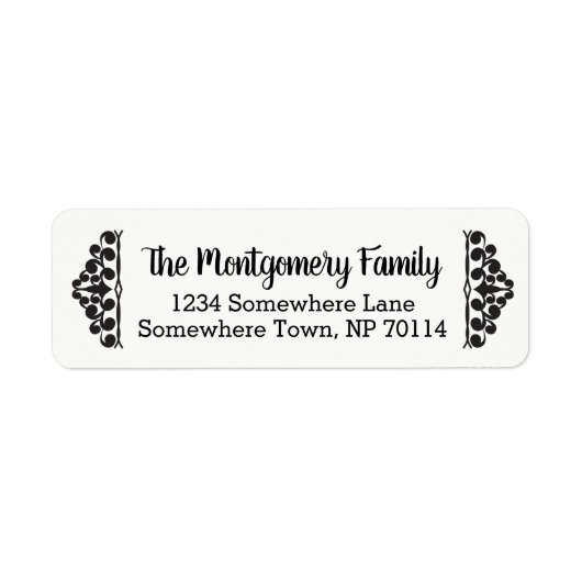 Classy Black met schuifwiel en familienaam Etiket (Voorkant)