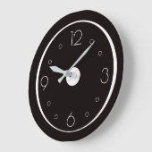Classy Black met witte nummers >Simplistic Clocks Grote Klok (Hoek)