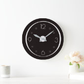 Classy Black met witte nummers >Simplistic Clocks Grote Klok (Huis)