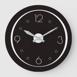 Classy Black met witte nummers >Simplistic Clocks Grote Klok