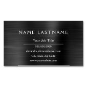 Classy Black Metallic Folie Moderne bedrijven Magnetisch Visitekaartje (Voorkant)