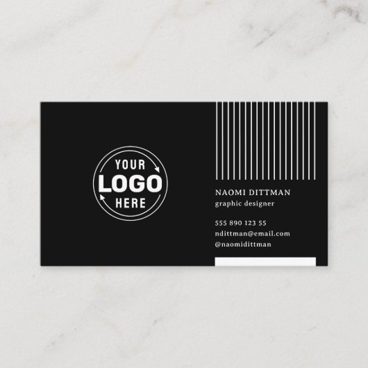 Classy Black Minimalist Corporate Visitekaartje (Voorkant)