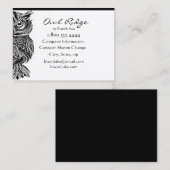 Classy Black Owl Vogel Natuur Aangepast Visitekaar Visitekaartje (Voorkant / Achterkant)