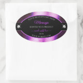 Classy Black Paarse Shiny Brilliants Productlabel Ovale Sticker (Tas)