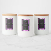 Classy Black Paarse Shiny Brilliants Productlabel Voedselcontainer Etiket (Flessen)