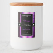 Classy Black Paarse Shiny Brilliants Productlabel Voedselcontainer Etiket (Voorkant)
