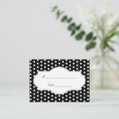 Classy Black Polka Dots Wedding Place Card Plaatskaartje (Staand voorkant)