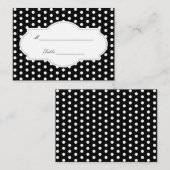 Classy Black Polka Dots Wedding Place Card Plaatskaartje (Voorkant / Achterkant)