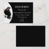 Classy Black Raven Bird Business Service Shop Visitekaartje (Voorkant / Achterkant)