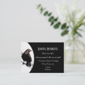 Classy Black Raven Bird Business Service Shop Visitekaartje (Staand voorkant)