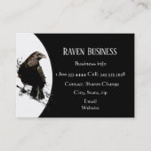 Classy Black Raven Bird Business Service Shop Visitekaartje (Voorkant)