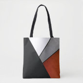 Classy Black Red White en grijs geometrisch ontwer Tote Bag (Voorkant)