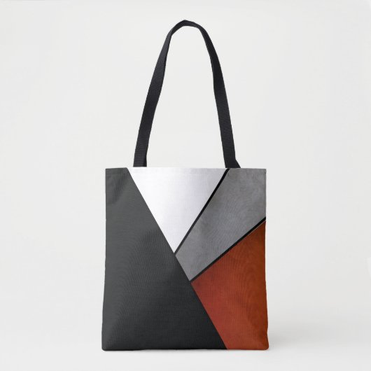 Classy Black Red White en grijs geometrisch ontwer Tote Bag (Voorkant)