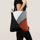 Classy Black Red White en grijs geometrisch ontwer Tote Bag (Dichtbij)