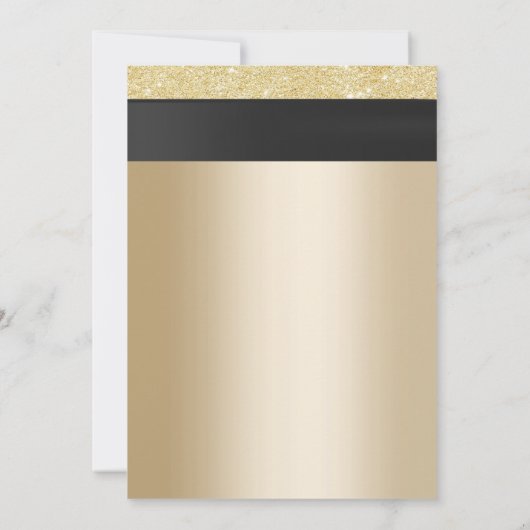 Classy Black Ribbon Gold 50th Wedding Jubileum Kaart (Achterkant)