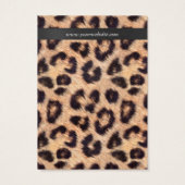 Classy Black Ribbon Leopard Print Holder Visitekaartjes (Achterkant)