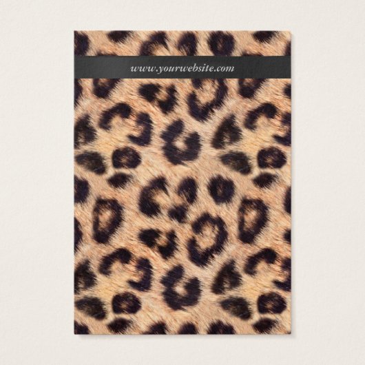 Classy Black Ribbon Leopard Print Holder Visitekaartjes (Achterkant)