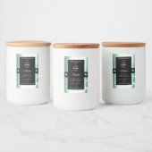 Classy Black Shiny Ice Blue Logo Productlabel Voedselcontainer Etiket (Flessen)