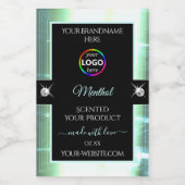 Classy Black Shiny Ice Blue Logo Productlabel Voedselcontainer Etiket (Enkel label)