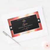 Classy Black Shiny Roos Golden Logo Product Label (Envelop)