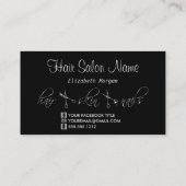 Classy Black, Silver en Blue Hair Stylist Visitekaartje (Achterkant)