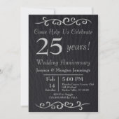 Classy Black Texture Jubileum Invitation Kaart (Voorkant)