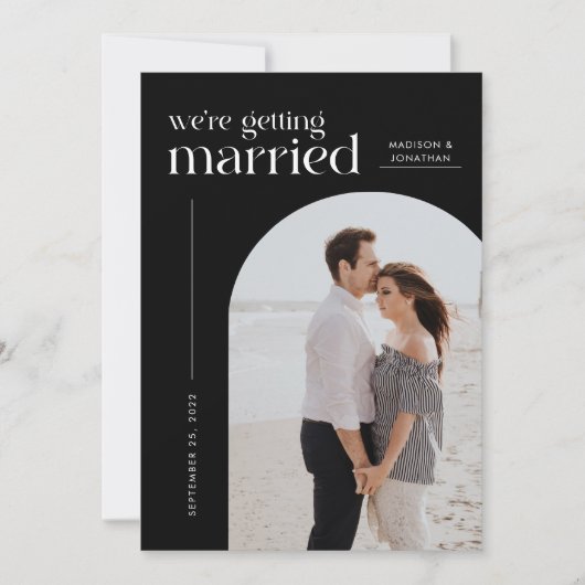 Classy Black We krijgen een foto van een gehuwde a Save The Date (Voorkant)