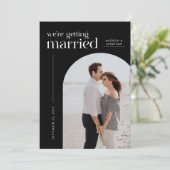 Classy Black We krijgen een foto van een gehuwde a Save The Date (Staand voorkant)