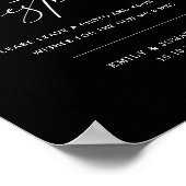Classy Black Wedding Foto Gastboek Teken Poster (Hoek)