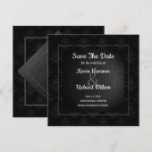 Classy Black Wedding Save the Date (Voorkant / Achterkant)