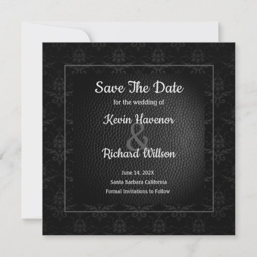Classy Black Wedding Save the Date (Voorkant)