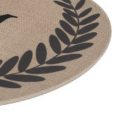 Classy Black Wheat Laurels Burlap - gepersonalisee Snijplank (Hoek)