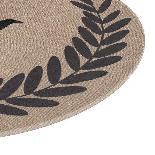 Classy Black Wheat Laurels Burlap - gepersonalisee Snijplank (Hoek)