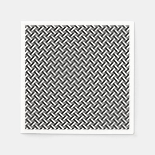 Classy Black & White Art Deco Herringbone Pattern Servet (Voorkant)