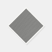 Classy Black & White Art Deco Herringbone Pattern Servet (Hoek)