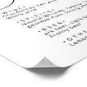 Classy Black White Calligraphy trouwbar menu Poster (Hoek)