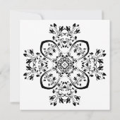 Classy Black & White Floral Invitation Kaart (Achterkant)