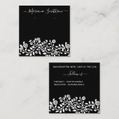 Classy Black White — Kaarten met groot draagvlak Vierkante Visitekaartje (Voorkant / Achterkant)