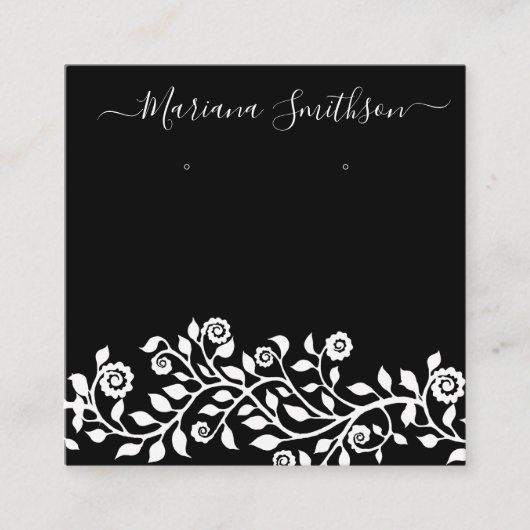 Classy Black White — Kaarten met groot draagvlak Vierkante Visitekaartje (Voorkant)