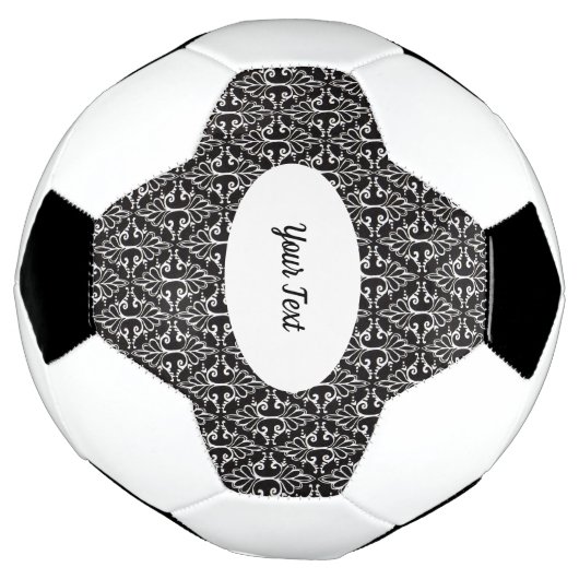 Classy Black White met schuifwiel Damask-patroon Voetbal (Gedraaid)
