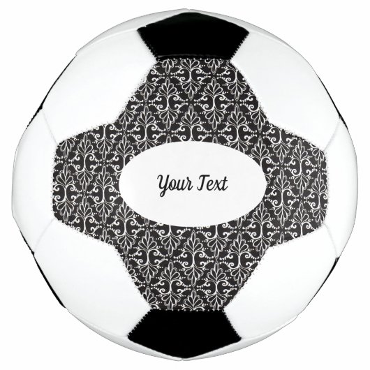 Classy Black White met schuifwiel Damask-patroon Voetbal (Voorkant)