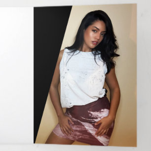 Classy Black & White Modern Artist Overzicht Drieluik Kaart