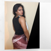 Classy Black & White Modern Artist Overzicht Drieluik Kaart (Binnenzijde eerst)